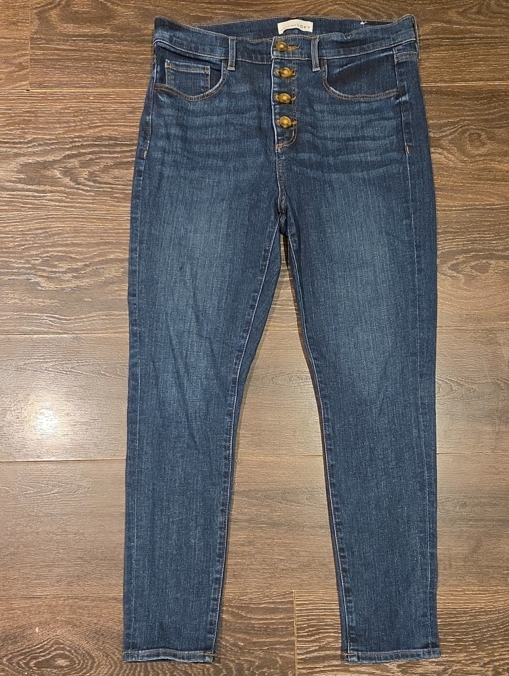 ❤️ ANN TAYLOR LOFT HIGH RISE SKINNY JEANS, EXPOSED BUTTON FLY, 10 (30)